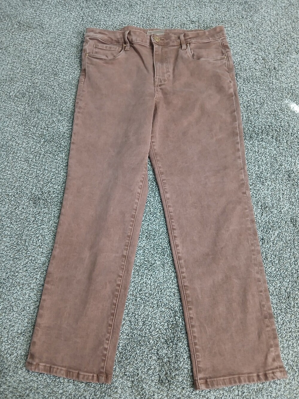 Classic Women's Straight-Leg Jeans in Dusty Brown Size 12.